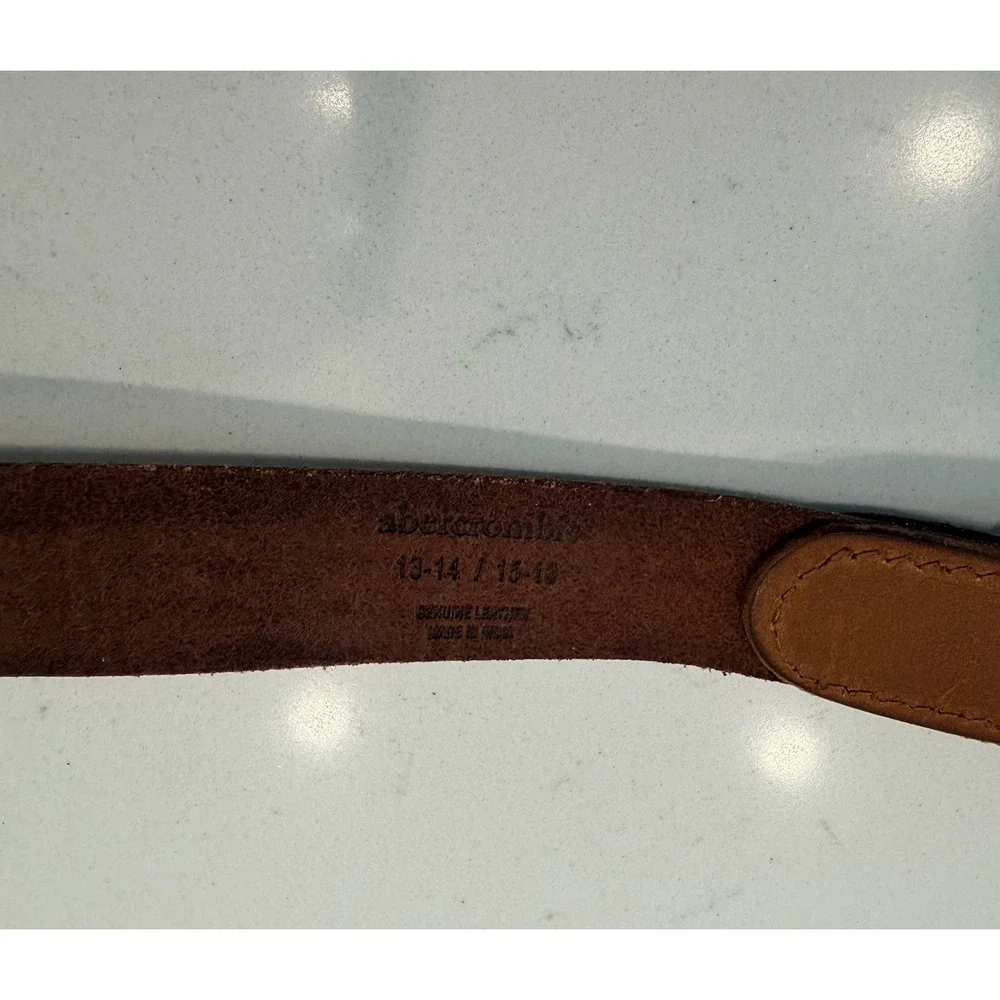 Abercrombie Kids Brown Leather Belt w/ Buckle Size 13/14-15/16 NWT's